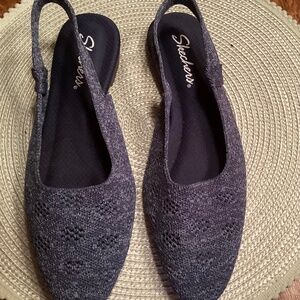 Skechers Women's Navy Slingback Flats